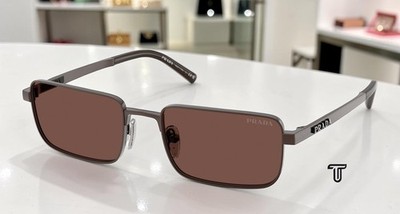 PRADA PR D54S 22J80T Satin Cigar Black Chocolate 55 mm Men's Sunglasses