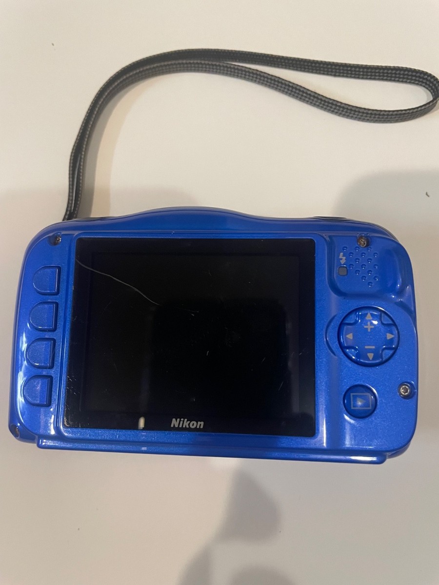 Nikon COOLPIX W100 Waterproof Digital Camera Blue Tested Working +