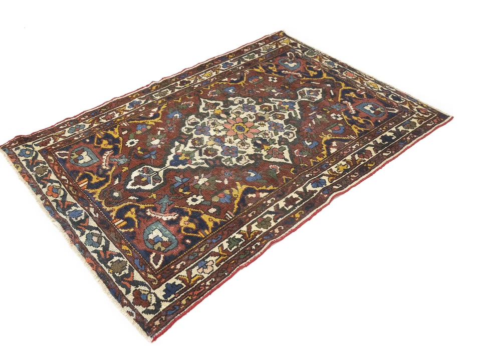 Alfombra oriental hecha a mano alfombra de entrada floral tradicional decoración del hogar 4'5X6'5 pies Foto 4 de 4