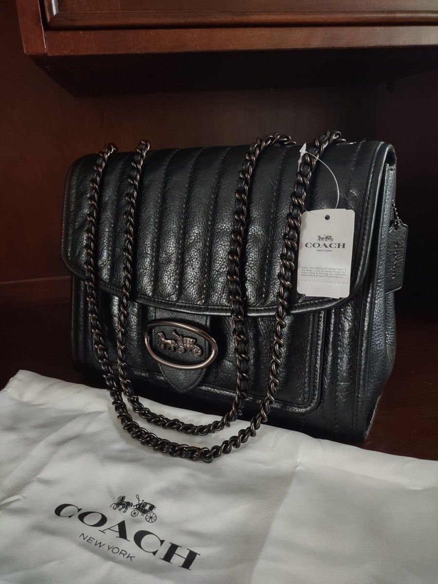 coach ショルダーバッグ COACH Melody 29 Vertical Quilted Leather Shoulder Bag W/Chain