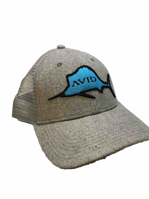 Avid Fishing Gear Fish Hook Trucker Hat Cap Snapback Adjustable Marlin