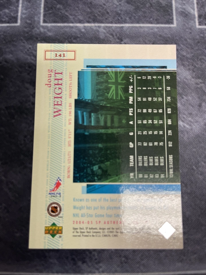 2004-05 SP Authentic 141 All World Team Doug Weight St. Louis Blues  - Image 2 of 2