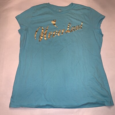 Neverland Tinkerbell Gold Metallic Graphic T Shirt Sz Ladies XL