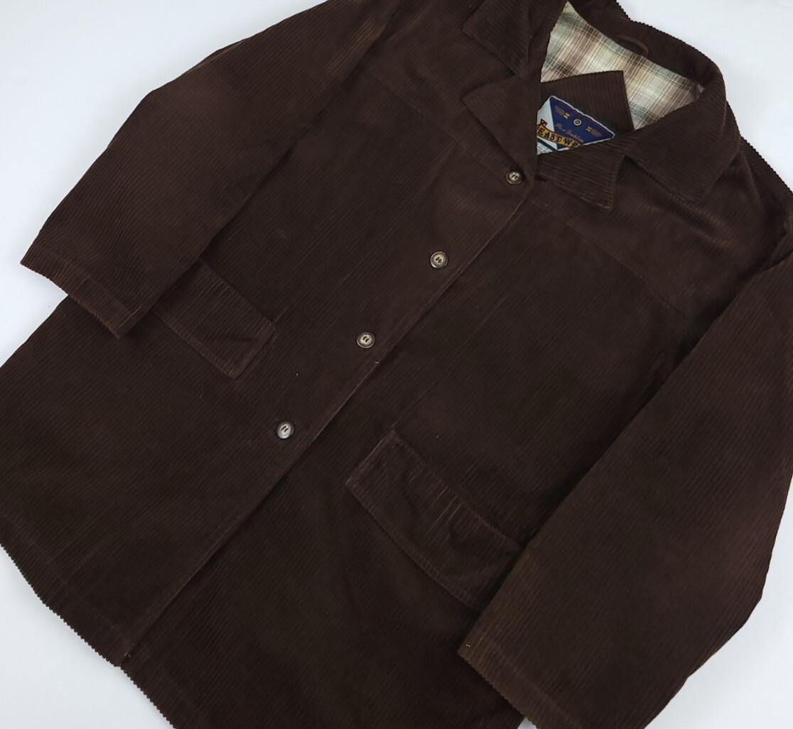 Vintage 90s East West Corduroy Plaid Lined Long Jacket Vtg Womens USA 1990s Cord