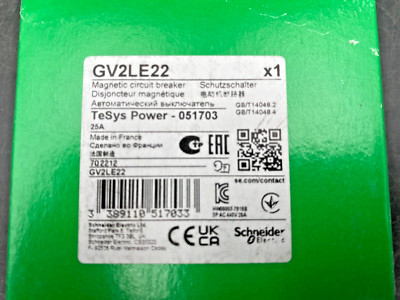 2er SET NEUE SCHNEIDER ELECTRIC GV2LE22 TESYS POWER 051703 MAGNETSCHUTZSCHALTER
