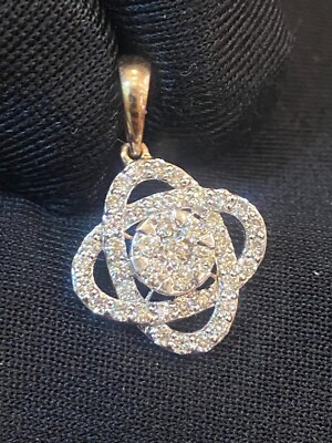 Pendentif Diamant 0.30 Ct Or Rose 14K - Halo, Taille G SI1, Rond Brillant, Neuf Avec étiquettes