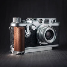 Wood L Hand Grip Holder Fr Leica IIIF IIIG 3f 3g Camera Aluminum Alloy Baseplate