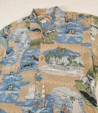 Paradise Found Hawaiian Shirt Florida Theme 100% Rayon Made in Hawaii Medium