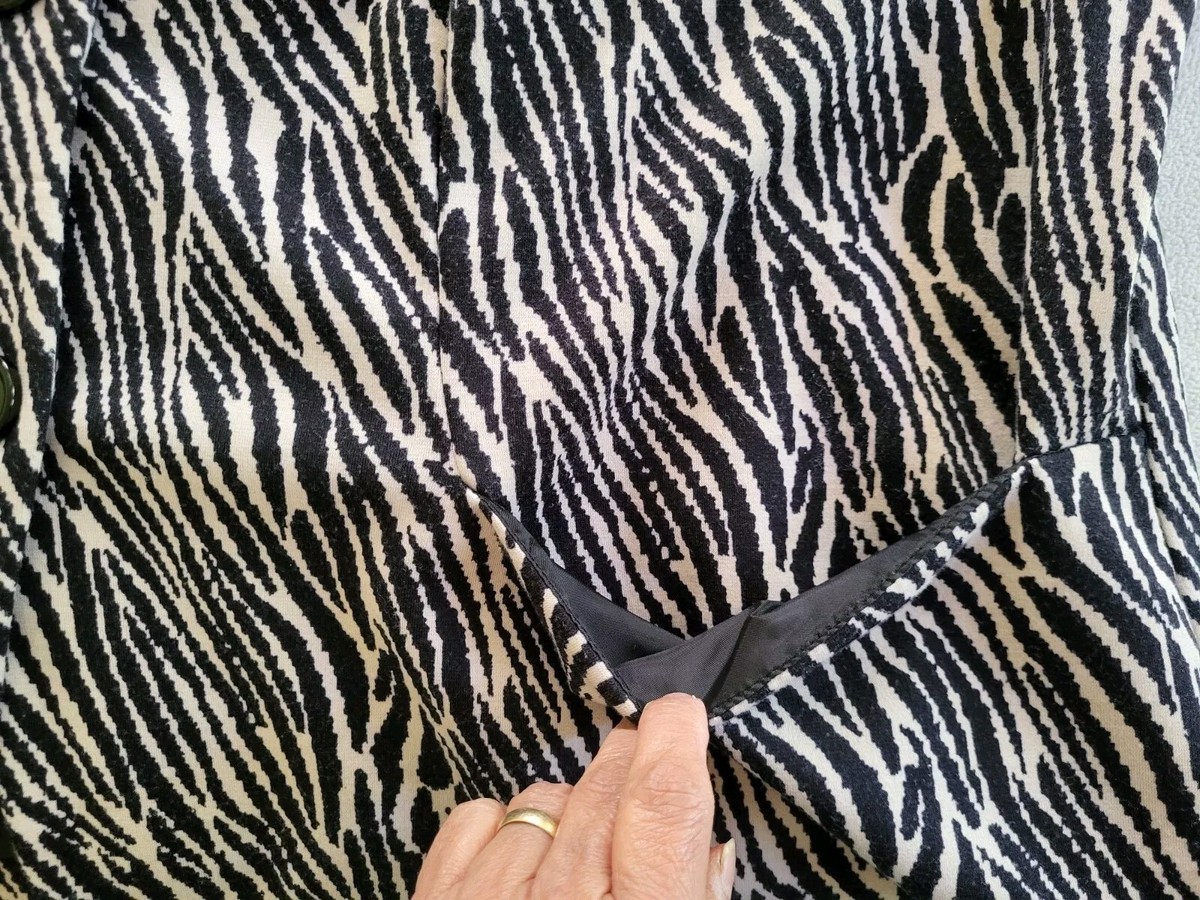 ジャケット・アウター cato Cato Womens Plus 22/24 Black White Zebra Print Scrunched Sleeve