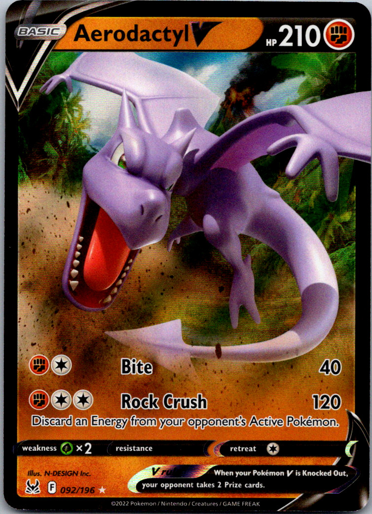 Aerodactyl V #92 Full Art Ultra Rare NM Pokemon Lost Origin TCG Mint Holo