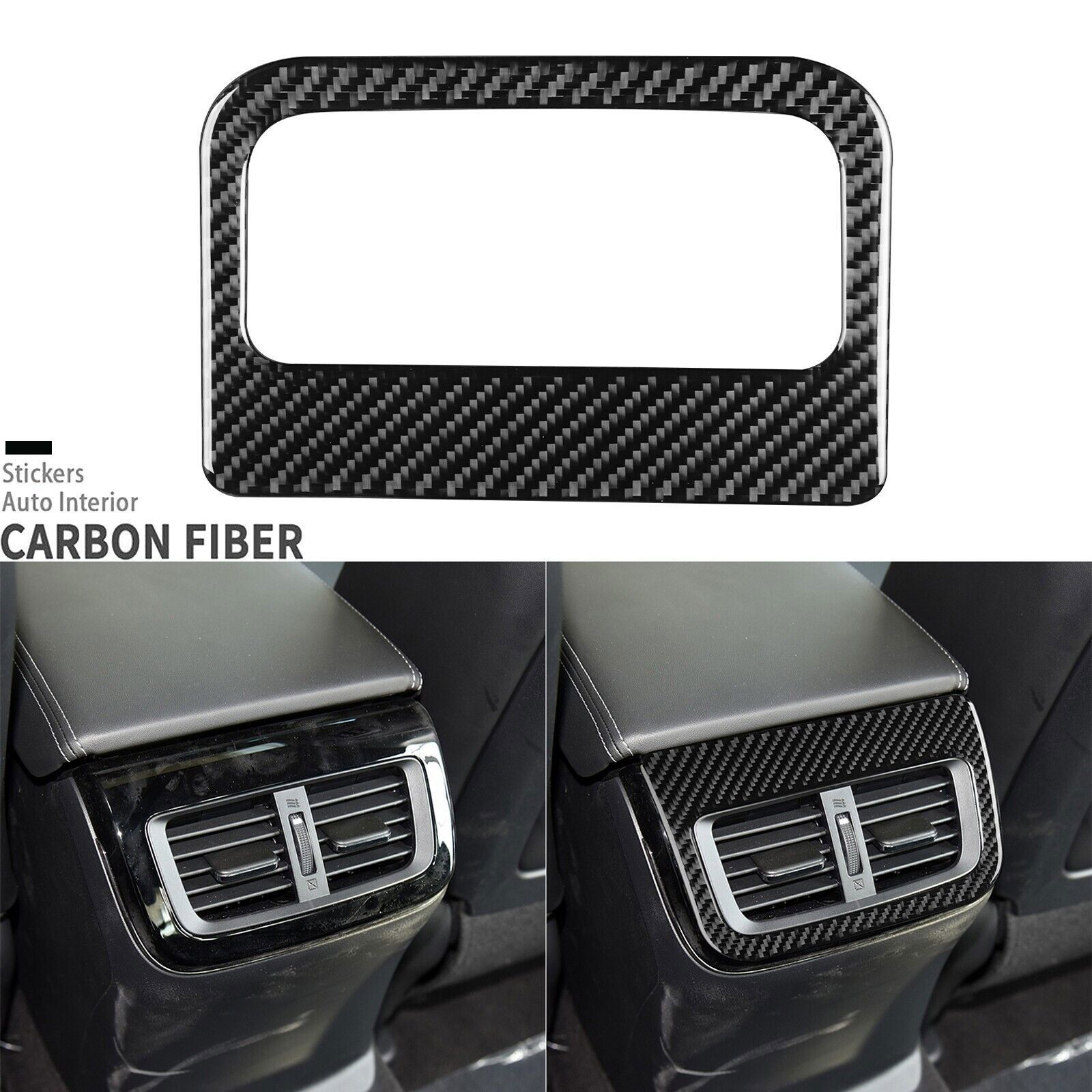 Real Carbon Fiber Rear Air Vent Outlet Panel Cover Trim For Honda Spirior 15-17