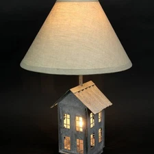 Rustic House Lamp with Shade in weathered Tin - 3 way