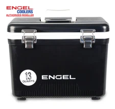 ENGEL 13QT Leak-Proof, Air Tight,  Hard Sided Cooler / Lunchbox Black