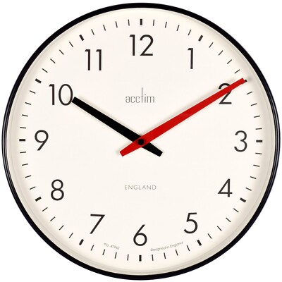 Acctim Riley Wanduhr Quarz modern zweifarbige Zeiger schwarz 30 cm