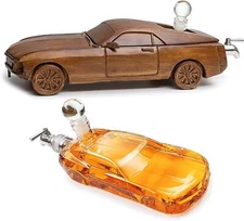 Car Whiskey & Wine Decanter Set 500ml - Very Large 13" L - Ford Mustang Gifts...
