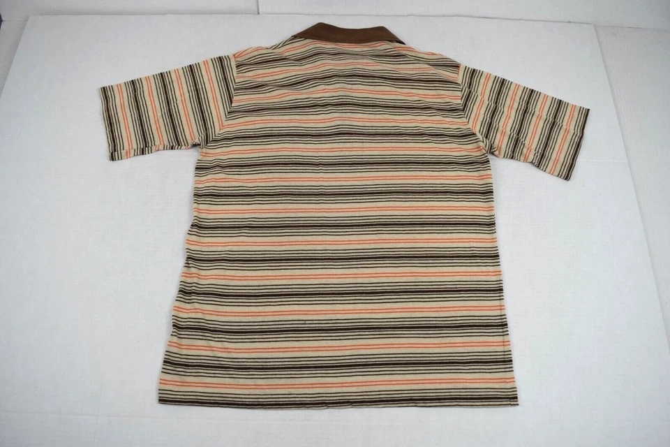 Camisa Pingüino De Colección Grand Slam Munsingwear M/L Años 70 80 Marrón Naranja Rayas Marfil Foto 4 de 4