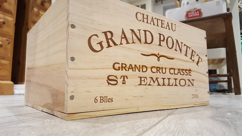 Reclaimed French Wooden Wine Crate - Holds 6 Bottles, Used Storage Box / Hamper With Character