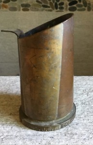 World War11 Brass mortar ￼ art .Description On Bottom Rim USS J.W. WEEKS￼￼￼￼