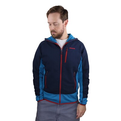 Patagonia Dual Aspect Hoody Mens M Blue Polartec Power Shield/Dry Alpine Jacket