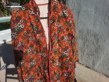 Vintage Hand Made Light Jacket 100 Cotton Flower Print ladies L