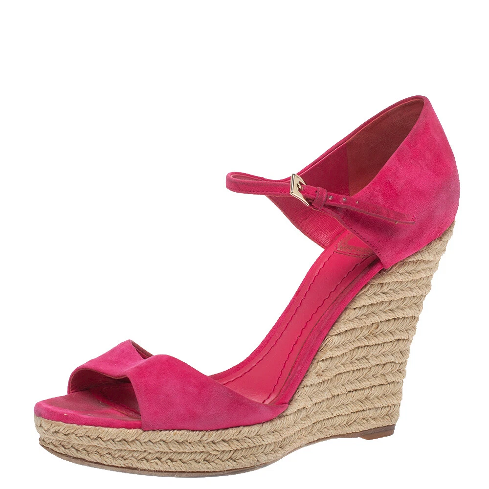 Sandales sangle de cheville en daim rose Dior taille 39,5