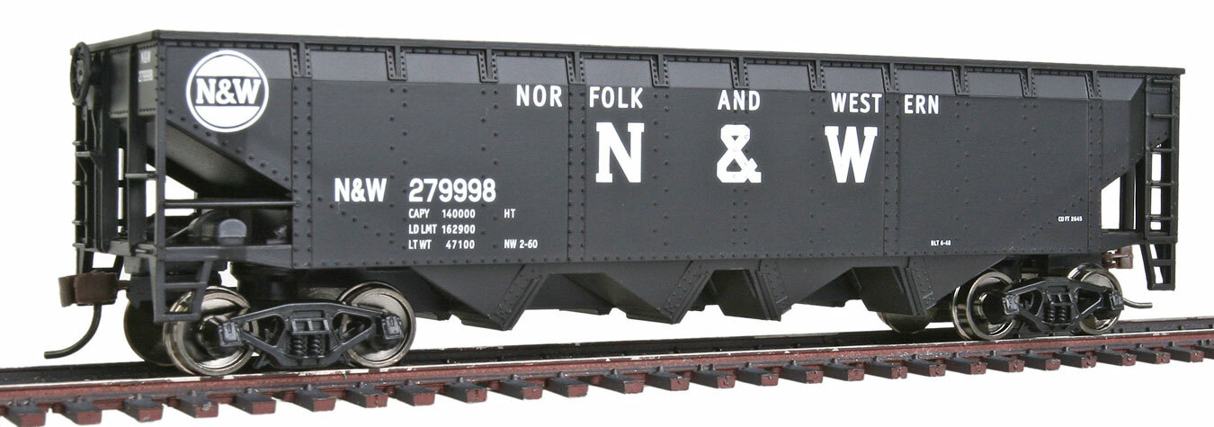 H0 Scale - Walthers 40' Offset Hopper Norfolk & Western - 1655 Neu