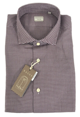 XACUS Langarmshirt Pie de Poulle Baumwolle bewaffnet Bordüre/Weiß