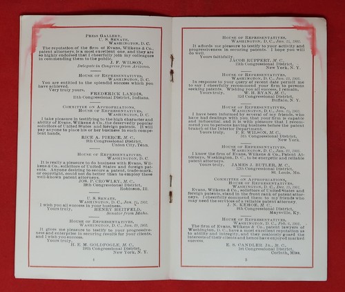 Endosos antiguos de senadores y congresistas, políticos, Evans Wilens & Co. - Imagen 4 de 5