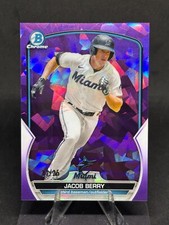 Jacob Berry 2023 Bowman Chrome Sapphire Prospects #BCP-243 Purple /25 Marlins