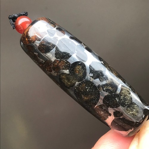 Sericho Pallasite Meteorite Perfect TianZhu Pendant Handmade Beads Sealed Glaz - Picture 3 of 17