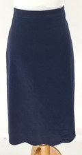 J. CREW Factory Size 10 Stretch Cotton Scalloped Hem Skirt Navy Blue New