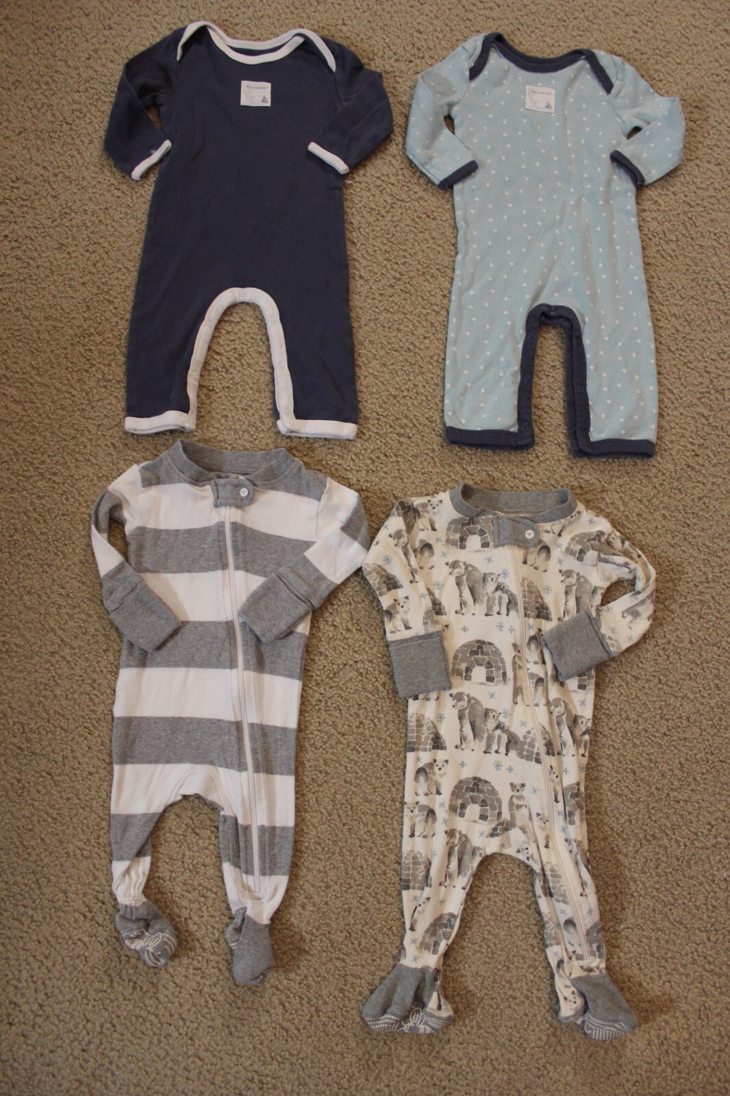 burt's bees 4pc.baby boy footie romper clothes bundle 03 months eBay