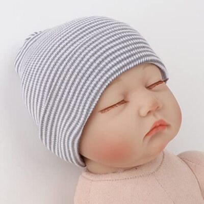 BQUBO Newborn Hospital Hat Infant Baby Hat Cap with 3 Pack: White