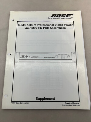 Bose 1800-V Original Service Manual from Bose Free Shipping | eBay
