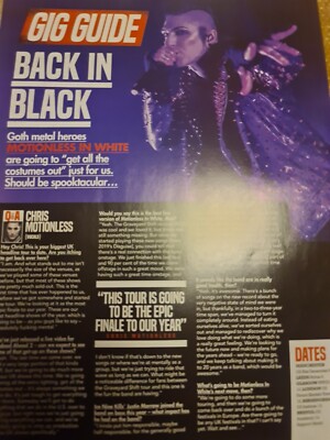 CHRIS MOTIONLESS IN WHITE   A4 PAGE CLIPPING POSTER KERRANG  MAGAZINE