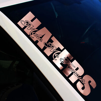 Frontscheibenaufkleber Haters Rosegold Chrom Sticker Tuning Auto FS32