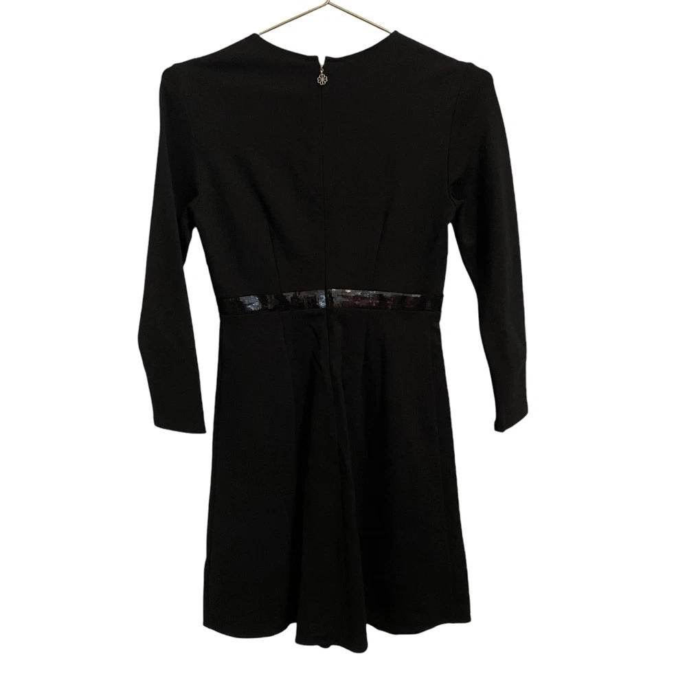 Abito Kate Spade NY nero fiocco vita ponte manica lunga taglia XS