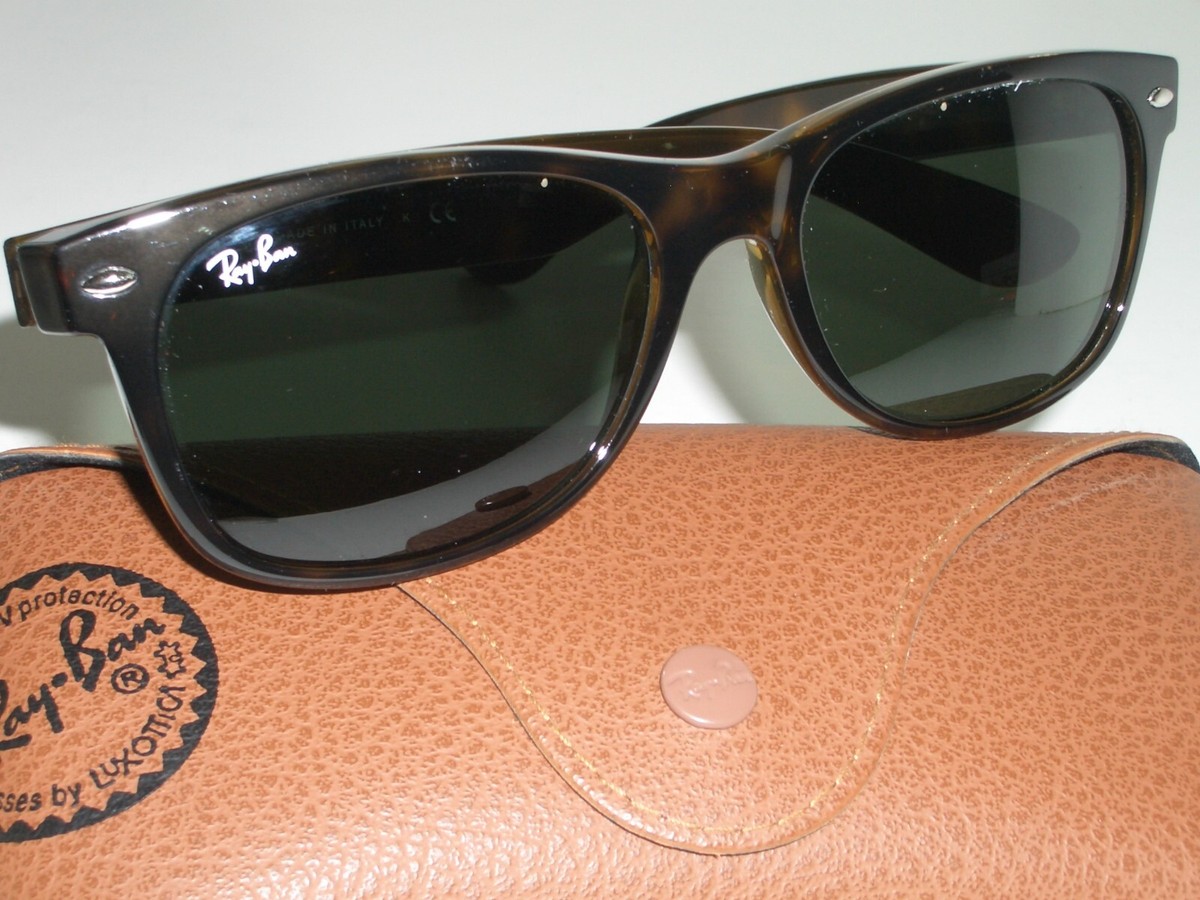 55[]18 RAY-BAN ITALY RB2132 TORTOISE G15 CRYSTAL LENS WAYFARER
