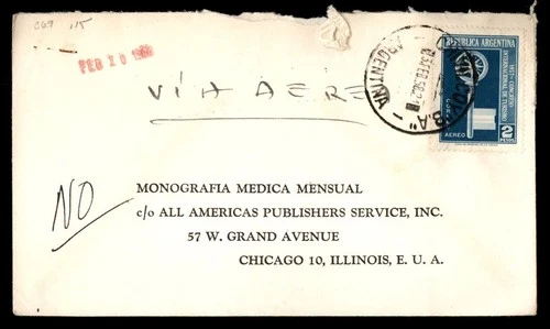Mayfairstamps Argentina 1958 Chivilcoy to Chicago IL Cover aax_11159