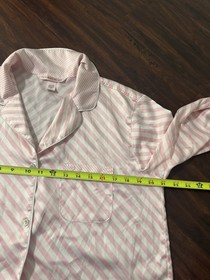 Victoria&rsquo;s Secret Iconic Glazed Satin Afterhours Pajama Set Medium Pink Stripe