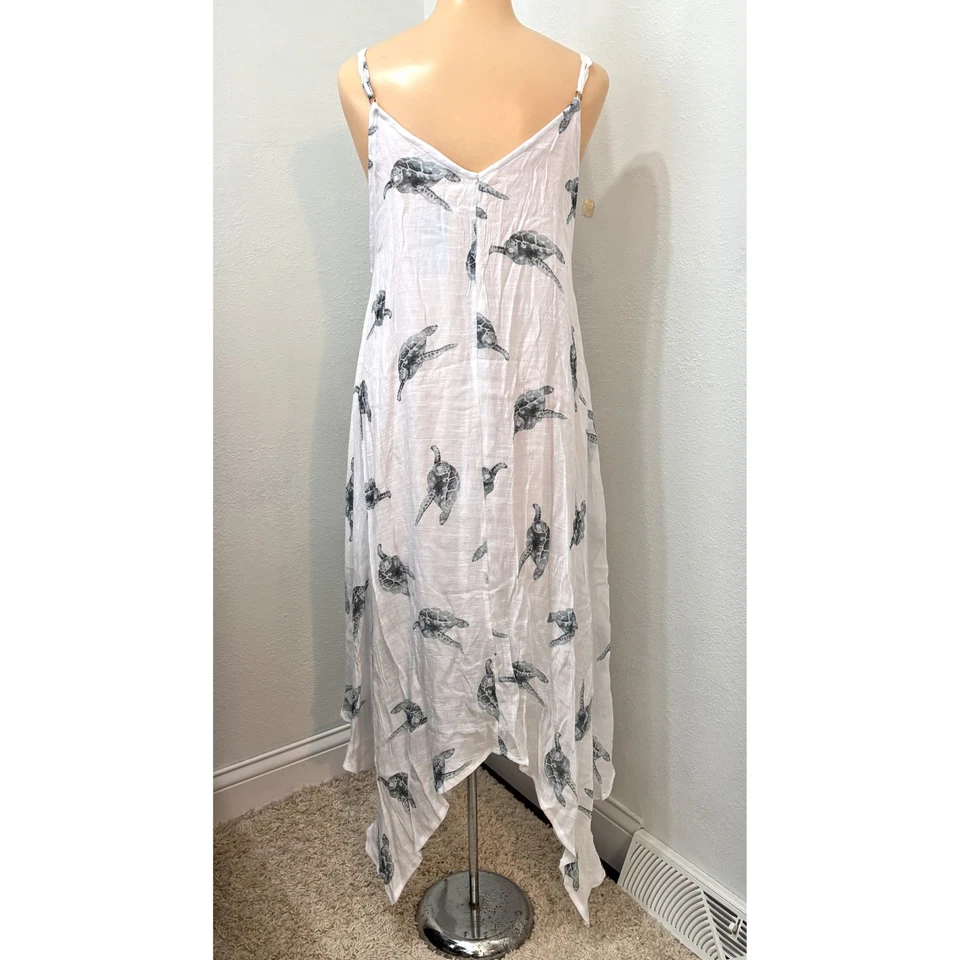 Vestido tropical Gausy para mujer talla única tortuga marina asimétrico playa costera Foto 2 de 4