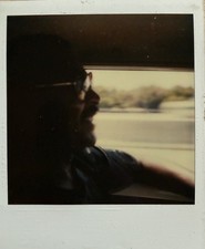 Profile Of Man Driving Sunglasses In Shadow VTG 1990s Photo ODD Polaroid