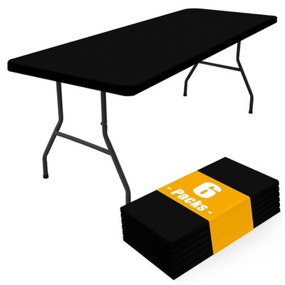 Smiry 6 Pack Rectangle Picnic Table Cloth, Waterproof Elastic Fitted Tablecloths