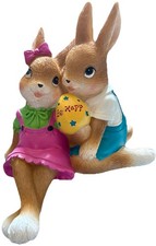 Resin Figur Osterdeko Osterfest Dekoration Osterhase Ostern Häschen Hase + Häsin