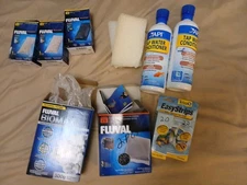 Large Lot Aquarium API Tap Water Fluval Biomax Carbon Aqua Clear Test Strip Pump