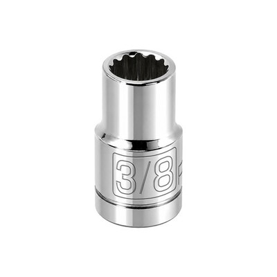 Powerbuilt 3/8 Inch Drive x 3/8 Inch 12 Point Shallow Socket - 641002