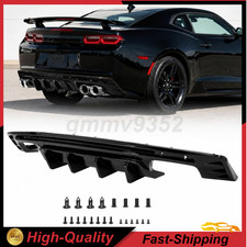 Rear Bumper Lip Diffuser Fits For 16-24 Chevy Camaro Ss Lt1 Ls Glossy Black