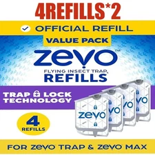 (8 Refill Cartridges) Zevo Flying Insect Trap Refill Cartridges -Easy to Use