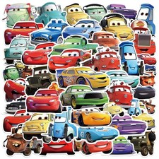 50 Pcs Cars Stickers, Lightning McQueen Cute Cartoon Stickers, Waterproof PVC...