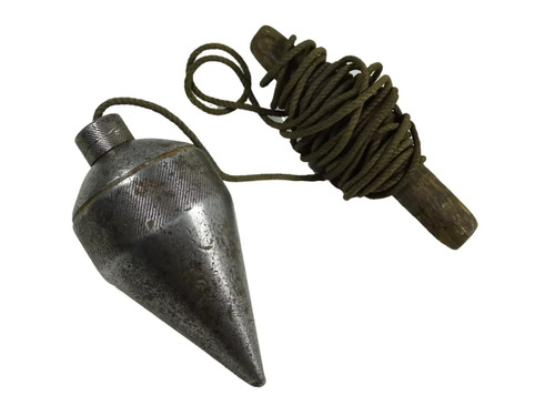 Antik 1900er Eisen Plumb Bob massiv rund 273g Wasserwaage Werkzeug alt 20. Jahrhundert